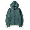 Womens Zip-Up Hooded Sweatshirt Solid Color Loose Fit Casual Sport Top