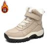 New winter velvet thickened warm and wear-resistant outdoor hiking shoes snow boots high-top cotton shoes