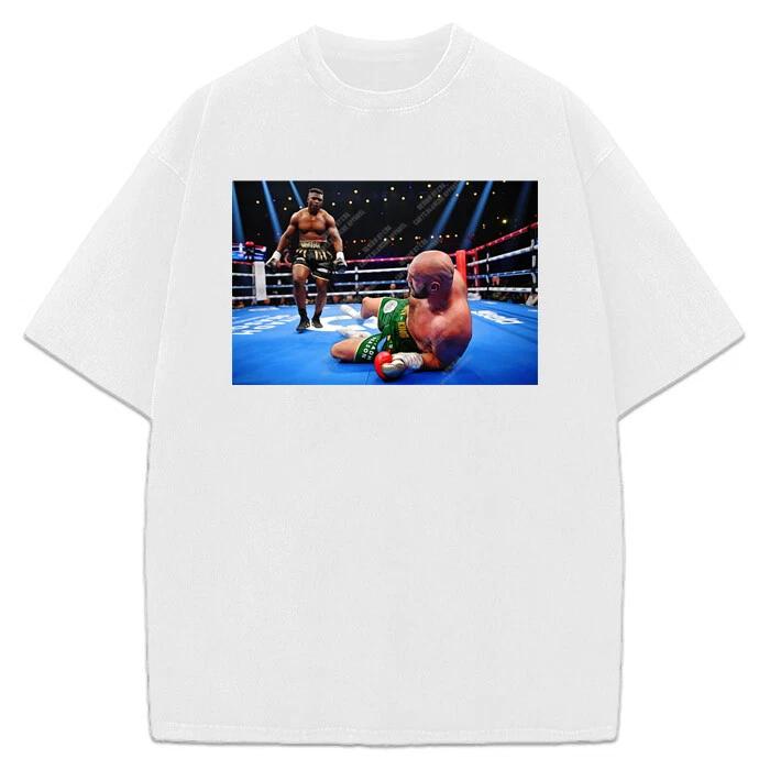 Francis Ngannou Knocks Down Tyson Fury Historical Boxing Moment T-Shirt 2XL