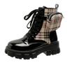 Trendy Pocket Bag Martin Boots Fleece Thick-Soled Round Head Short Fashion Boots