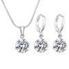 Minimalist Fashion Round Multicolor Zircon Necklace And Earring Set Elegant Women Jewelry
