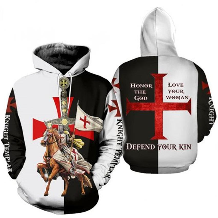

Нова чоловіча толстовка Knights Templar з 3D-друком, модний світшот, світшот Game Around XXL