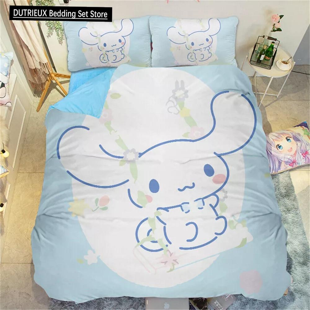 Cinnamoroll Cartoon Duvet Cover Kawaii Teens Children Bedding Collection Cute Quilt Cover Polyester Twin Queen King Bedroom Decoration