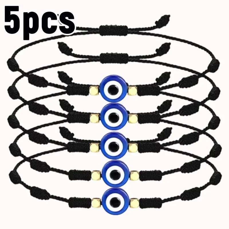 7 Knot Lucky Red Black String Bracelets for Lover Protection Amulet Friendship Braid Rope Wristband Jewelry Couple Bracelet Gift