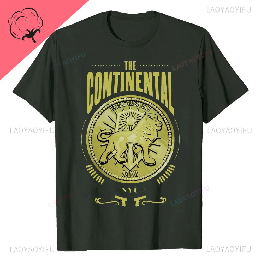 John Wick Movie Printed T Shirt Continental NYC Adult Short Sleeve Action Thriller Vintage Style Graphic Oneck Summer Tees