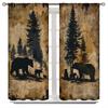 Rustic Bear Window Curtains for Kid Girls Boys Bedroom, Vintage Cabin Wildlife Animal Bears Rod Pocket Darkening Thermal