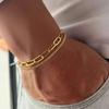 Hip Hop Double Layer Paperclip Chain Men's Bracelet Simple Gold Color Stainless Steel Jewelry Fashion Women Bracelet Accessories