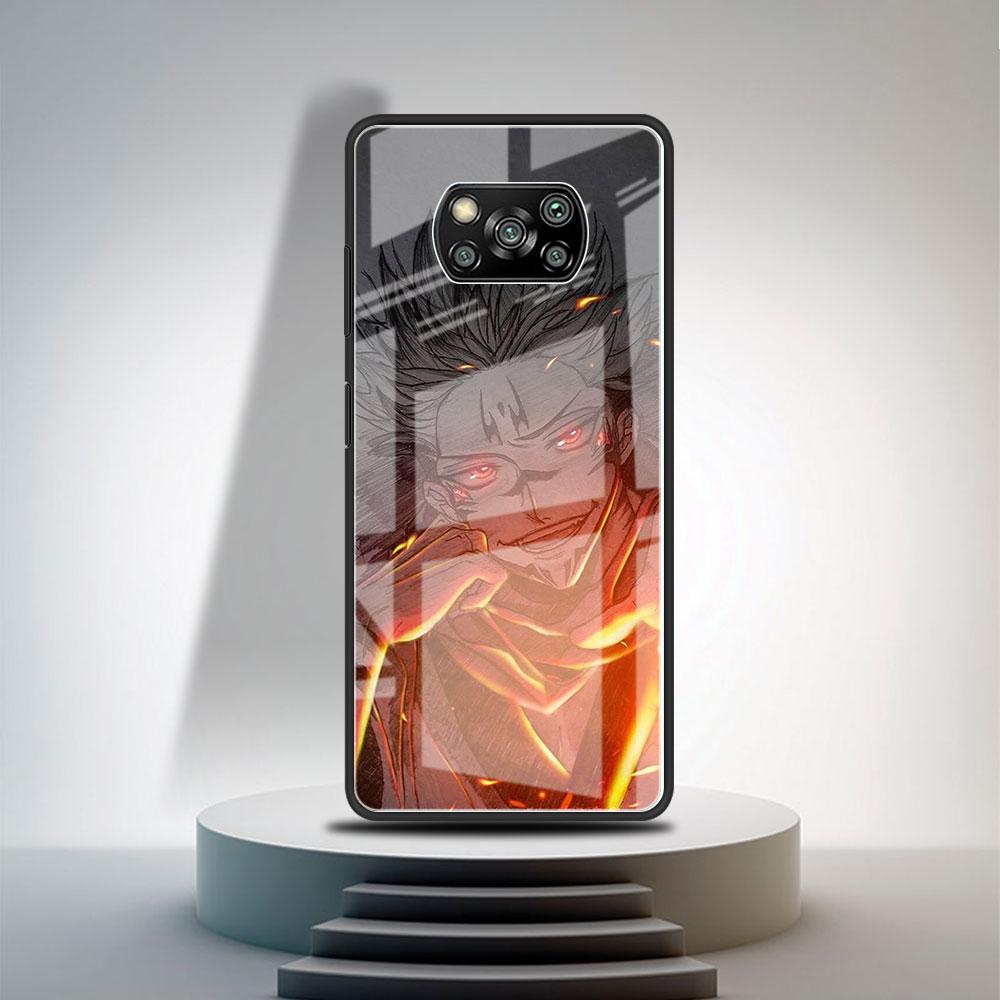 

Стеклянный чехол для Xiaomi Poco X3 NFC 11 Lite 11T F3 M3 для Redmi Note 11 10 9 8 Pro 10S 9S 9A 9C Чехол для телефона Jujutsu Kaisen Redmi Note 9S