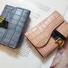 New D-Ring Crocodile Pattern Card Holder & Ladies Coin Purse: Short, Large Capacity, Folding, Anti-Demagnetization, Hot Zipper Design.