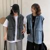 Spring and Autumn Denim Vest Women's Tide Ins Loose Students All-match Thin Coat Coat Denim