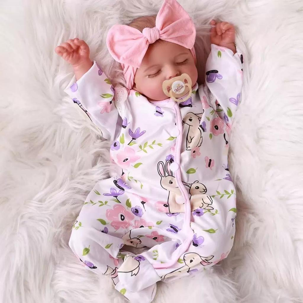 18inch Newborn Baby Reborn Baby Doll Toy Size Real Picture Full Vinyl Body Girl Washable 3D Skin Visible Veins Doll Toy