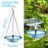 Solar Bird Bath Fountains Pump Plastic Outdoor Hanging Hummingbird Feeder Birdbath with Metal Hook Yard Patio Garden Decoration