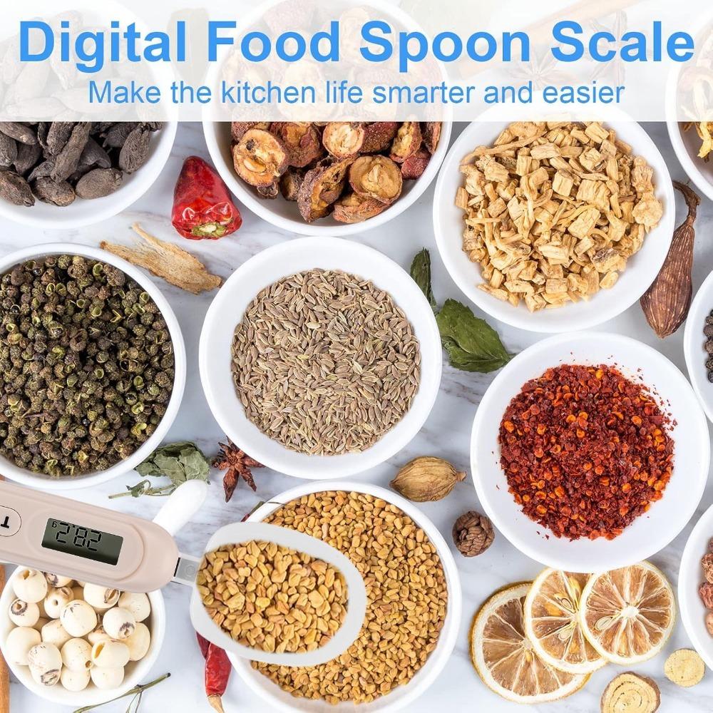 LCD Display Electronic Food Scale ABS Digital Food Weighing Spoon Kitchen Baking бежевый