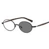 Retro Small Oval Photochromic Blue Light Blocking Myopia Glasses Metal Frame Blue Light Blocking Near Sight Glasses 0 To -4.0