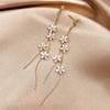 2026 Fashion Women Resin Flower Rhinestone Tassel Long Earrings Drop Dangle Earrings Wedding Party Jewelry Accessories Gifts