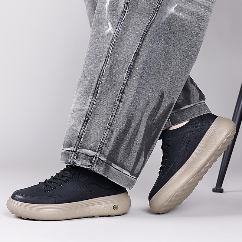 Fashion Classic Men Sports Shoes New Trendy Male Treking Footwear Non-Slip Trainers Leather Mens Casual Shoes Outdoor Lace-Up Sneakers