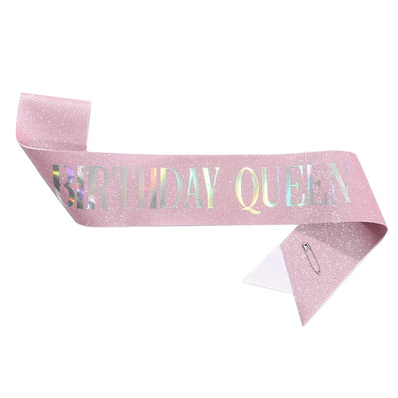 Happy Birthday Queen Girl Satin Sash 21 30 50 Birthday Sash Party Supplies Birthday Decoration Wedding Anniversary Decors