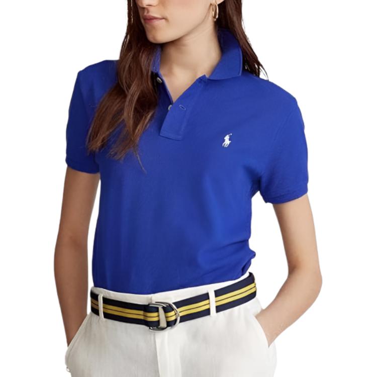 Polo Ralph Lauren Logo Embroidered Cotton Short Sleeve Polo Shirt Women tops 211569958-095