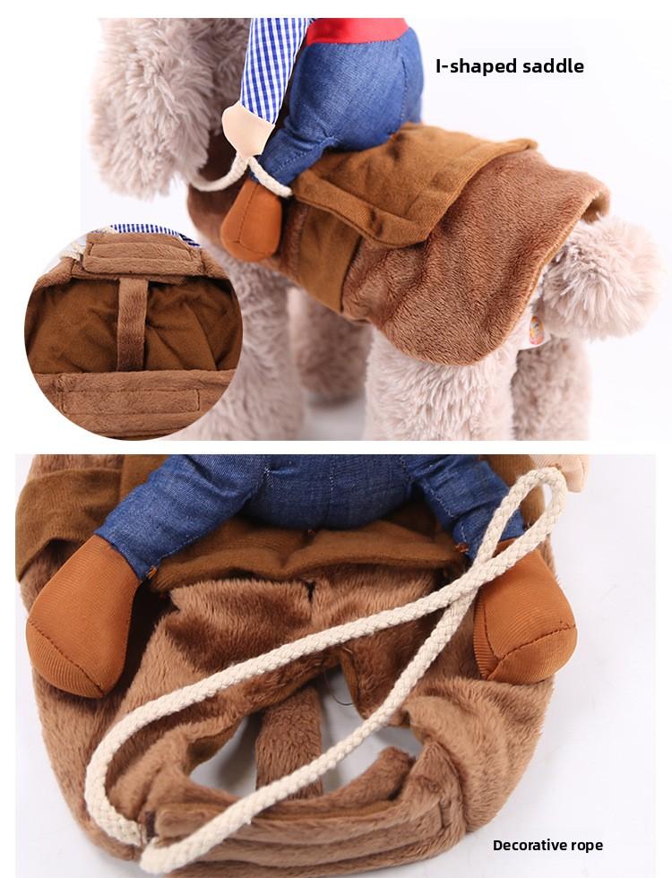 Dog Funny Clothes Cat Horseback Riding Costumes Santa Claus Dog Clothes Funny Cats Halloween Cosplay Transformation Costumes