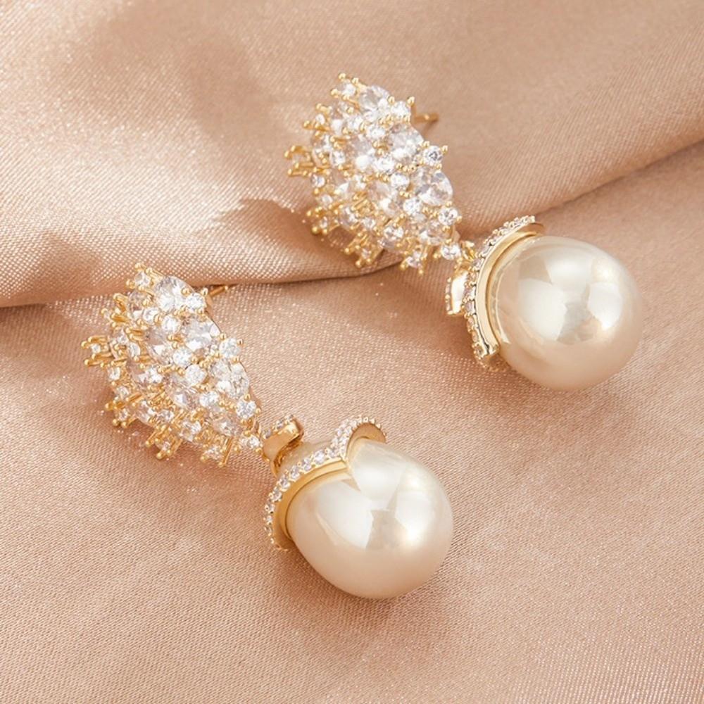 Pendant Crystal Stud Earrings Elegant Vintage Long Earrings Rhinestone Drop Earrings Girls Gift