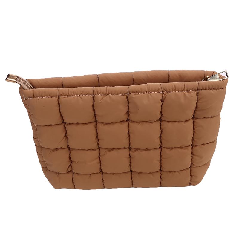 Damen Make-up Tasche Gepolstert Gesteppt Make-up Aufbewahrungstasche Puffer Make-up Tasche Groß Kosmetik Organizer Tasche Clutch Handtasche Beauty Case