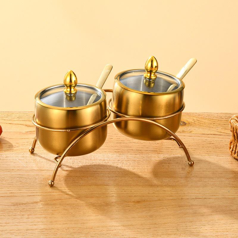 Stainless Steel 304 Korean Style Seasoning Jar Set for Home, Cafeteria, or Hotel Use