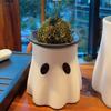 Unique Halloween Gift Idea Halloween Ghost Flower Pot Halloween Ghost Bucket Vase Candy Bowl Fern Display Stand Decor for Ghost