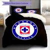 Cruz Azul Pattern Bedding Home Decoration Birthday Gift (1 * duvet cover + 2 * pillowcase, without core)