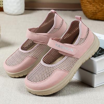 New Velcro Fabric Shoes Breathable Casual Shoes Cut-out Shoes Soft-soled Comfortable Single Shoes