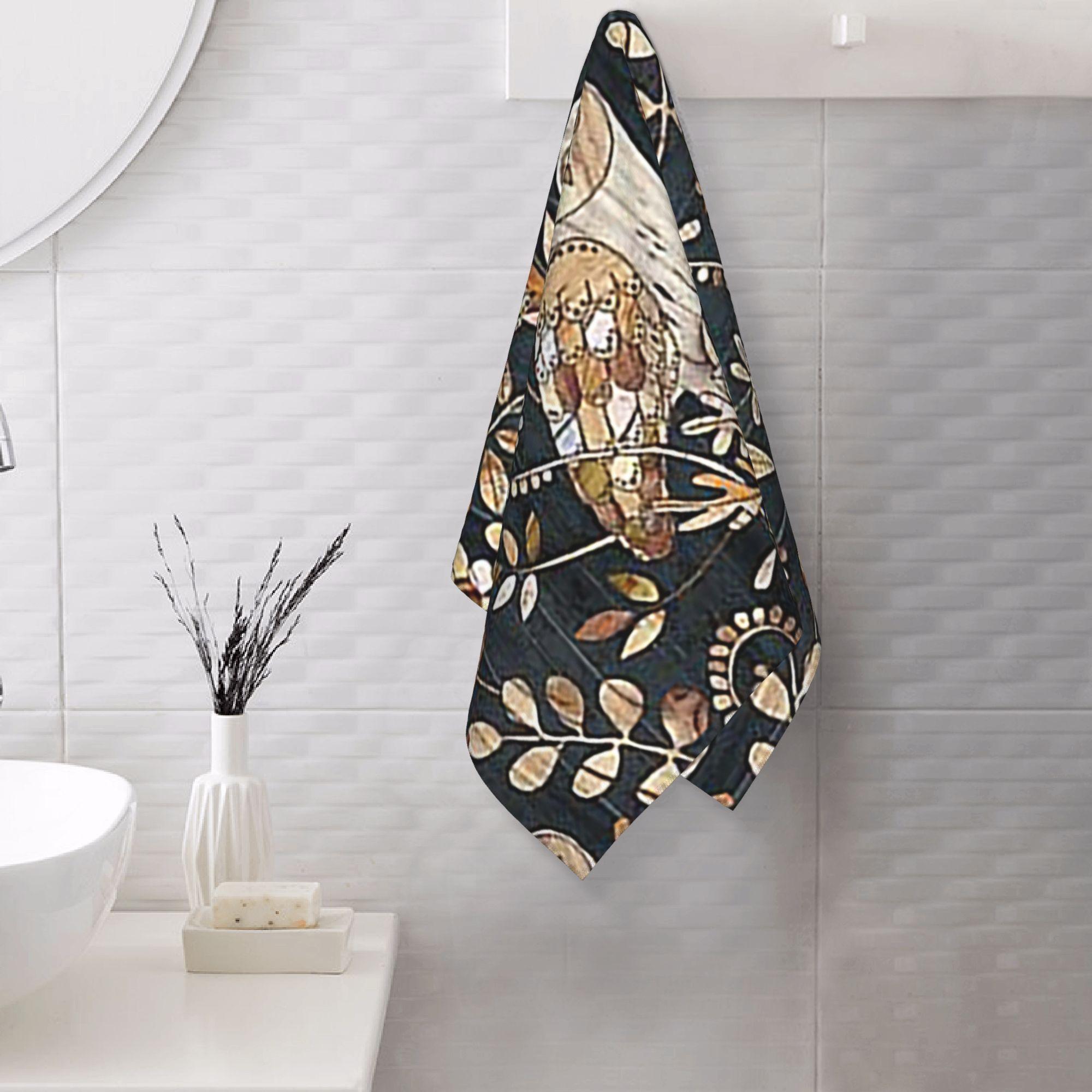 Creative Man White Wooden Wonderland Barn Owl Collag Soft Face Towel Quick Dry Pool Bath Cotton Towels Absorbent Quick