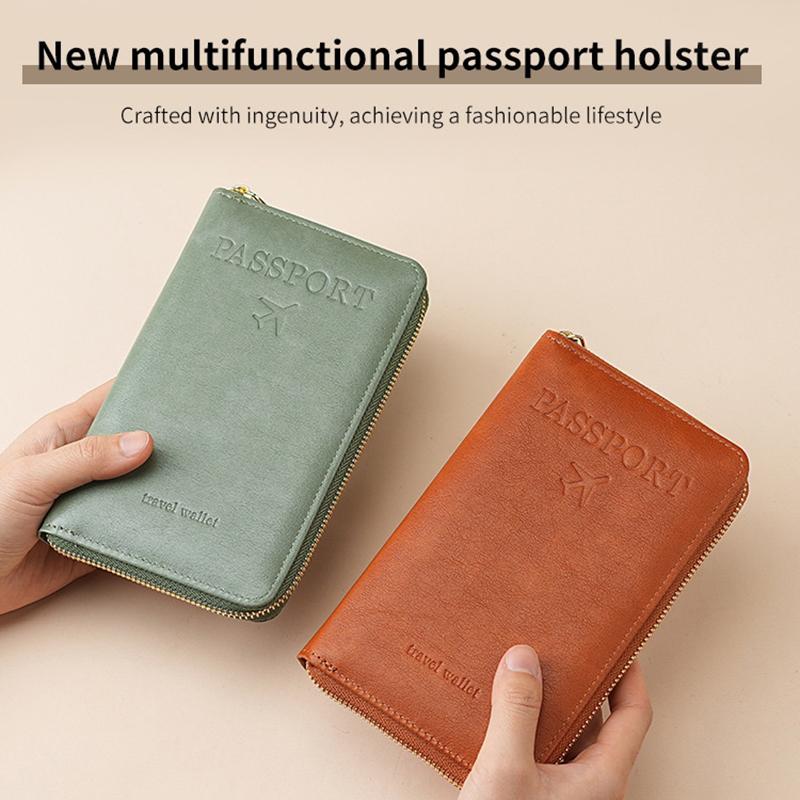 Multi-Functional Rfid Passport Wallet Rfid Passport Holder For Wallet Essential Travel Anti-Theft Wallet Storage Case Anti-Theft