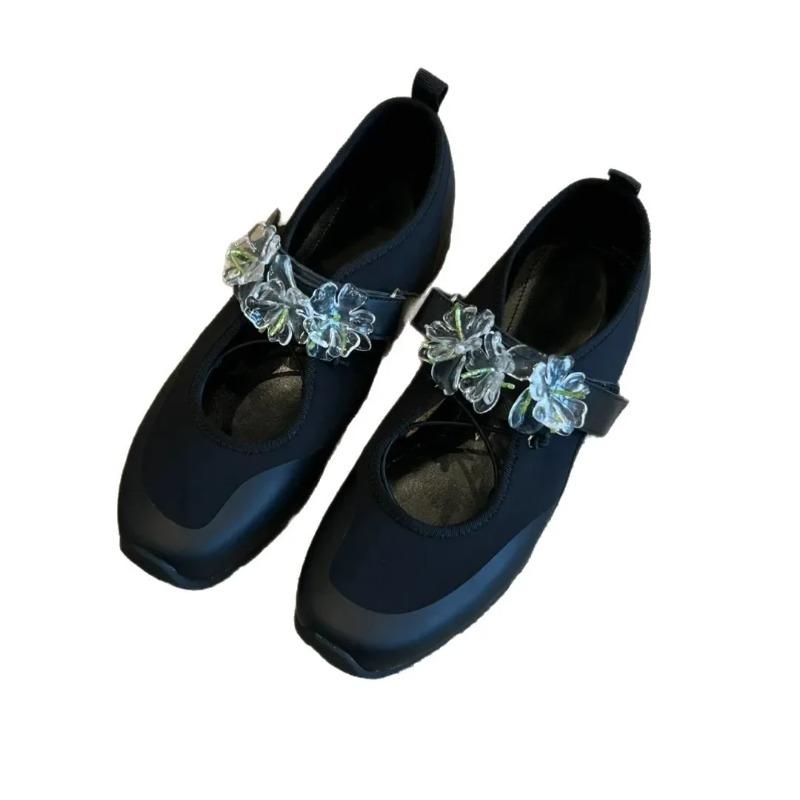 Fashion Ballet Sport Style Flat Bottom Mary Jane Shoes One Strap Polyurethane Insole Rubber Outsole Adult Casual Shoes