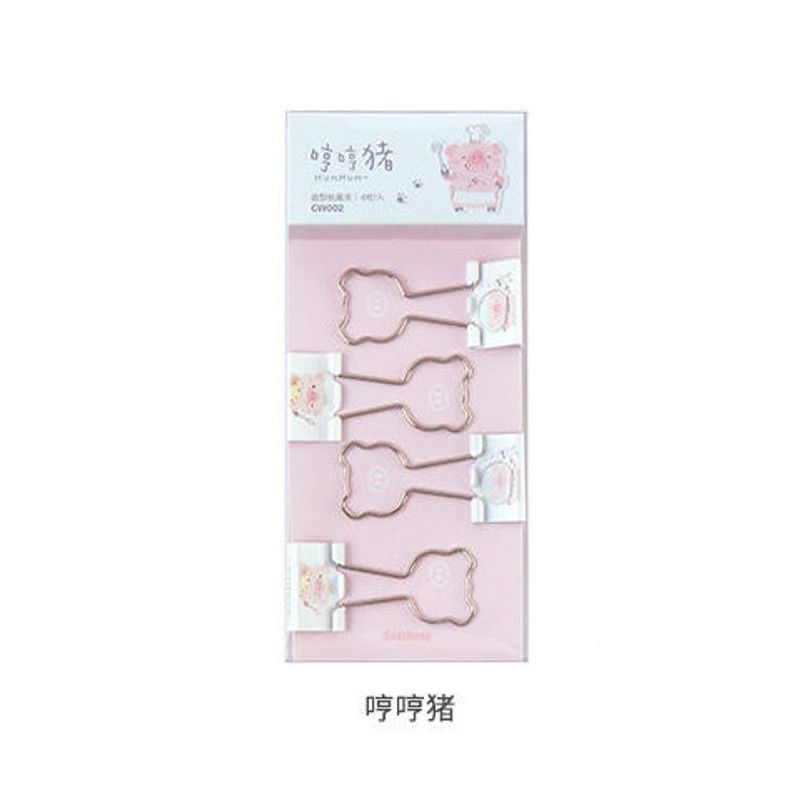 Cute Refreshing Colorful Long Tail Clip Phoenix Tail Document Folder Little Clip Stationery Small Size Fishtail Clamp Styling Binder Clip - Grumpy Pig