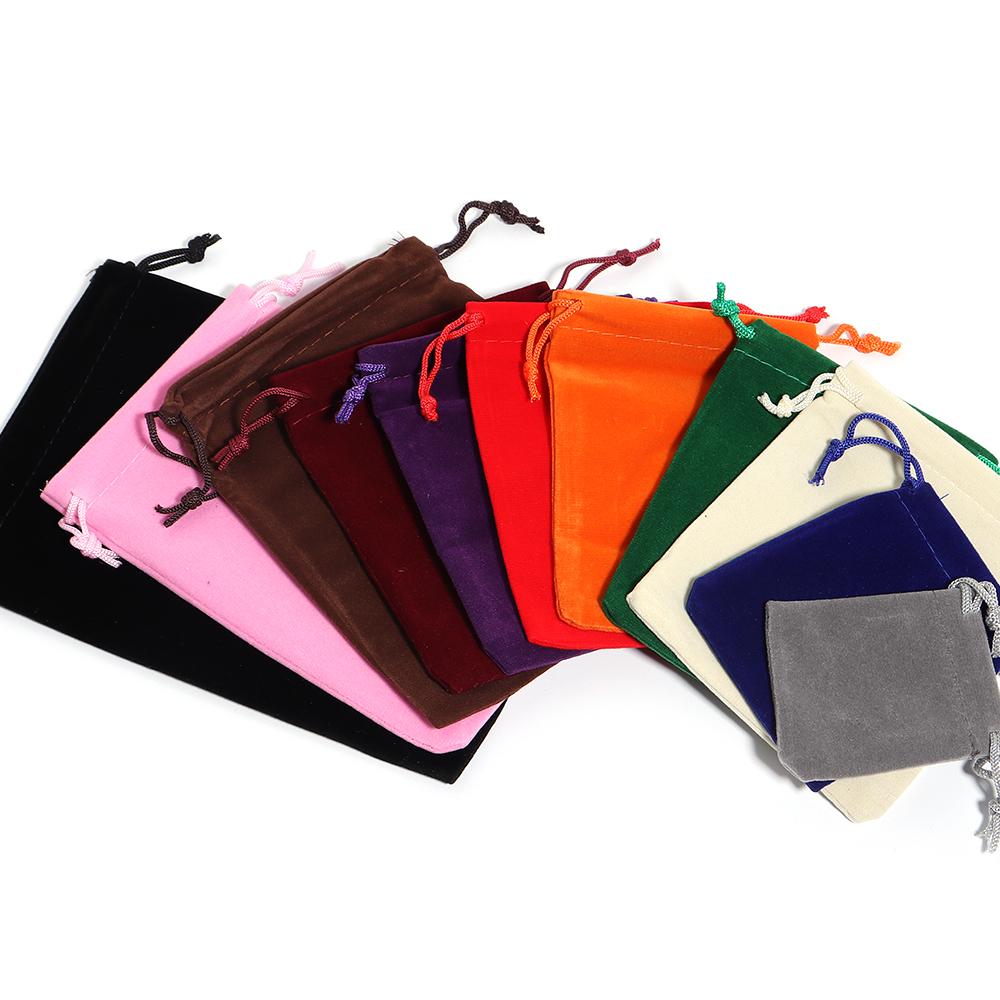 5-10pcs/lot Velvet Gifts Bags Colorful Drawstring Jewelry Bags Storage Pouches For Wedding Christmas Party Gifts Packaging Bags