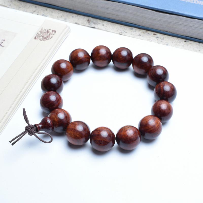 Venus Old Material Small-Leaf Red Sandalwood Prayer Beads Chain - High Oil Density, Unisex, New Chinese Style Decoration Gift