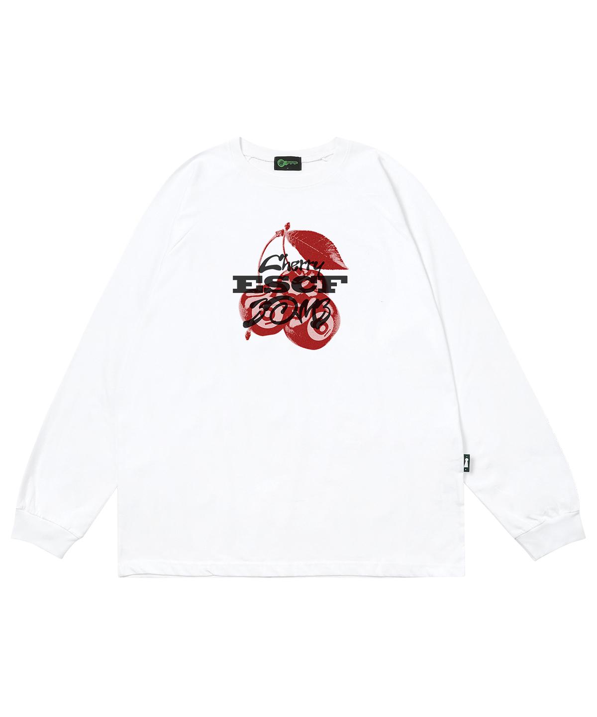 Escape From Red Cherry Bomb Print Long Sleeve White L