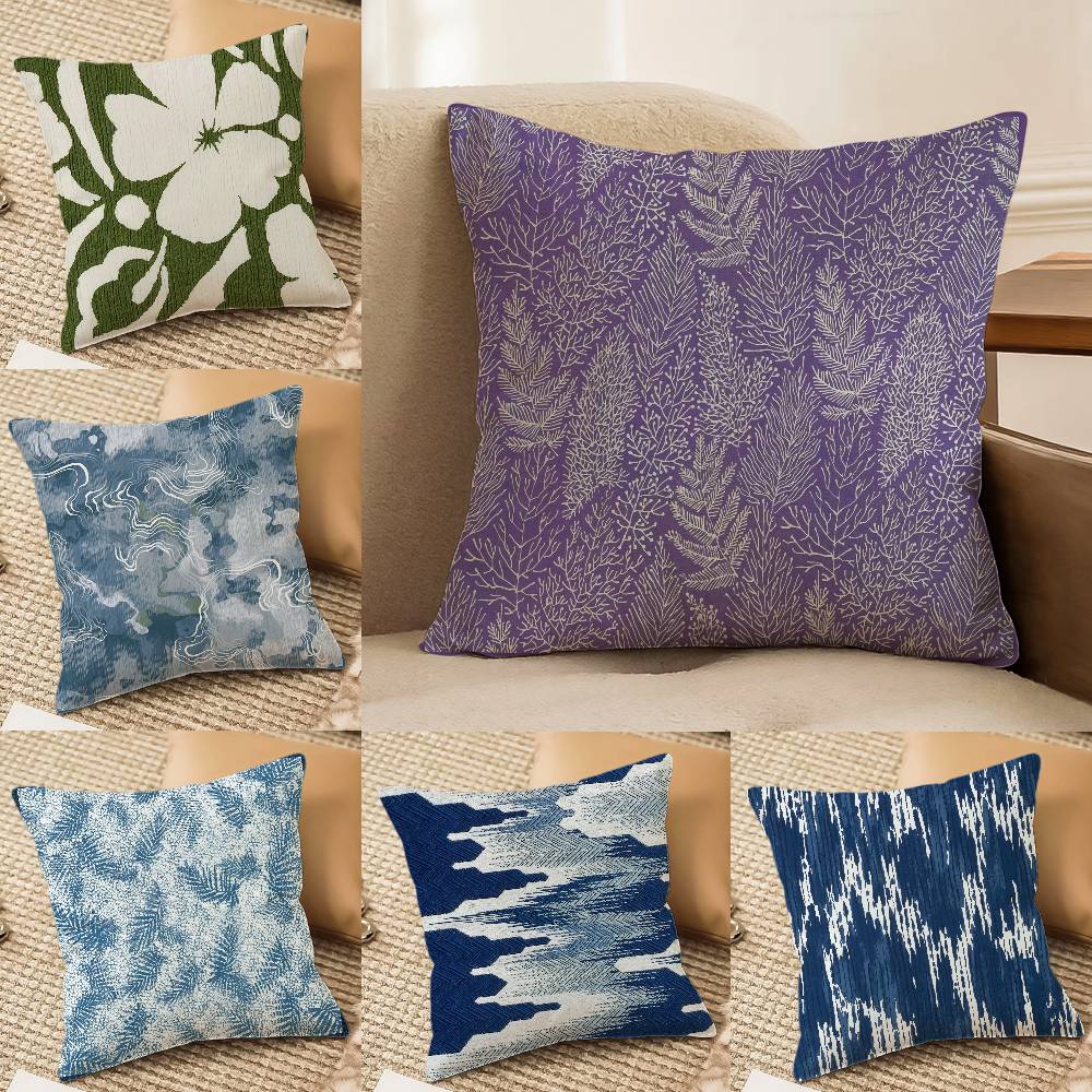 Printing Style Pillow Case Anti-dustmite Pillowcase Invisible Zipper Silky Short Plush Sofa Cushion Cover
