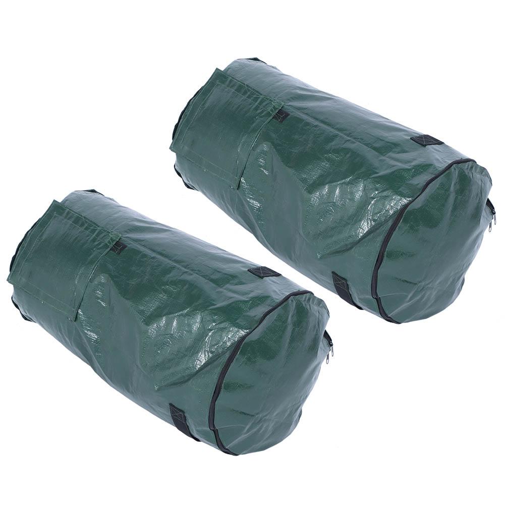 2PCS 15 Gallons Home Planting Bag Reusable Garden Lawn Patio Yard Waste Bags Laundry Container