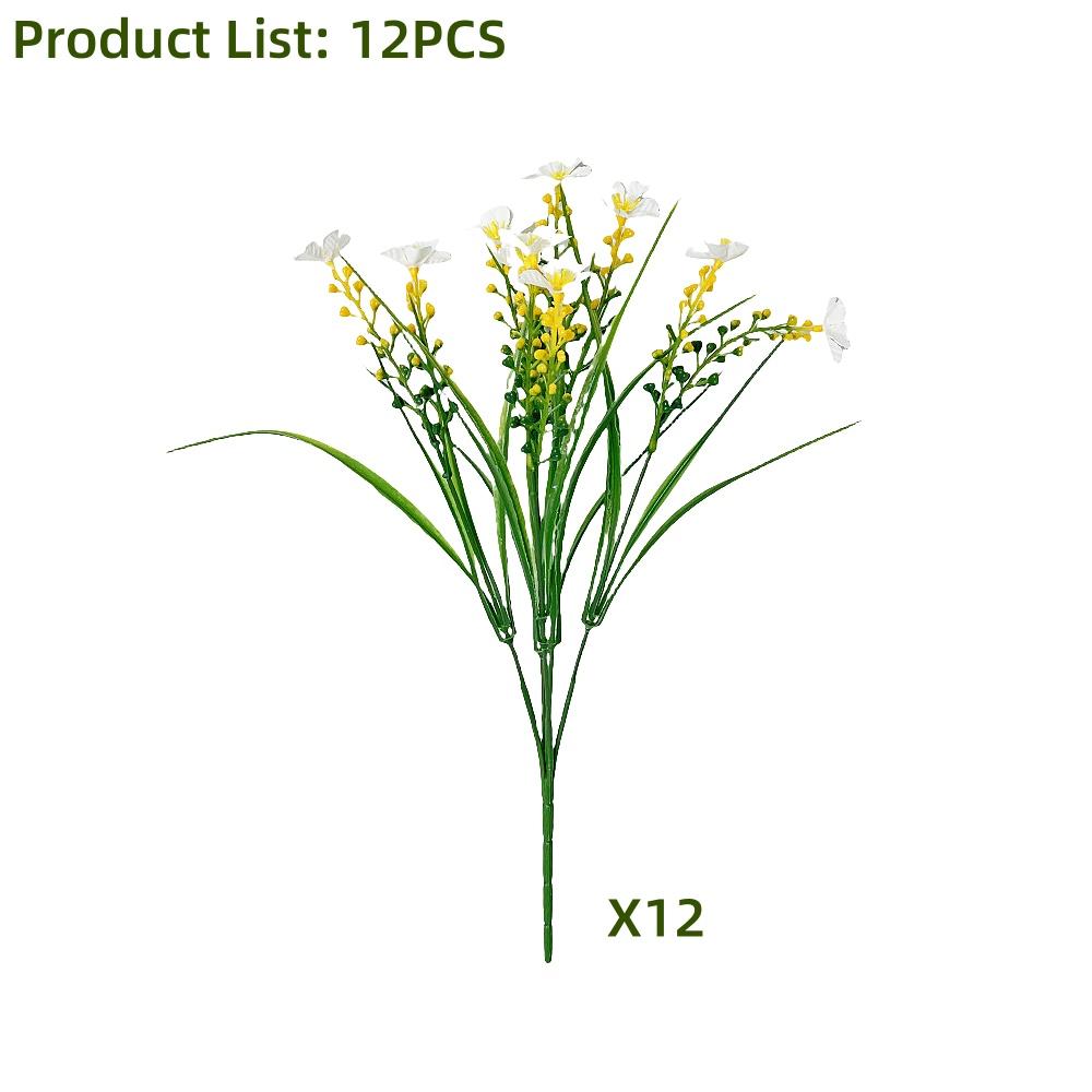 12PCS Artificial Daisy Flowers, Plastic Fake Flowers for Home Indoor Outside Garden Patio Window Porch Farmhouse Decor, Outside