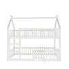 Wood Frame Family Loft Bed Stable Base Bunk with Ladder Falling Protection Strong Baby Cot Load Bearing Bedroom Furniture