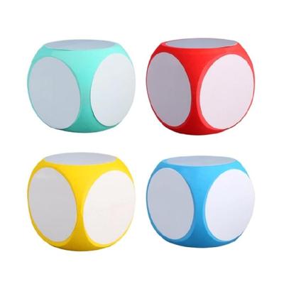 DIY Blank Di-ce Write On/Wipe Off Di-ce Portable Cleanable Blank Game Cubes for Classroom Teaching Erase Outside Di-ce