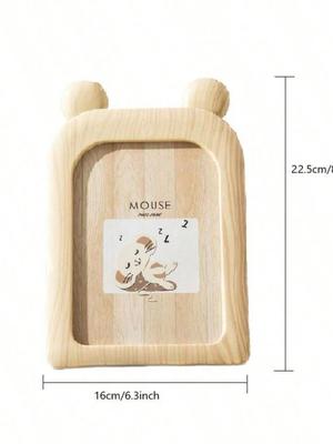 5x7 Photo Picture Frame In Plastic Wood Style For Wall And Table Display, Cartoon Home Decor