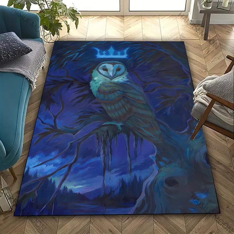 3D HD Printing Owl Print Rug Carpet for Bedroom Living Room Decor Area Rug for Sofa Washable Floor Mat Coffee Table Special Gift