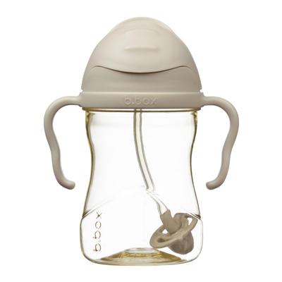 B.box Sippy Cup with Weighted Straw, PPSU Model, 240ml, for Babies 6 Months+, Latte