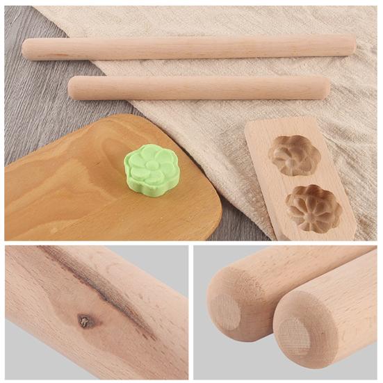 Wooden Non-Stick Rolling Pin Pastry Flour Cake Dough Roller Kitchen Baking Tool