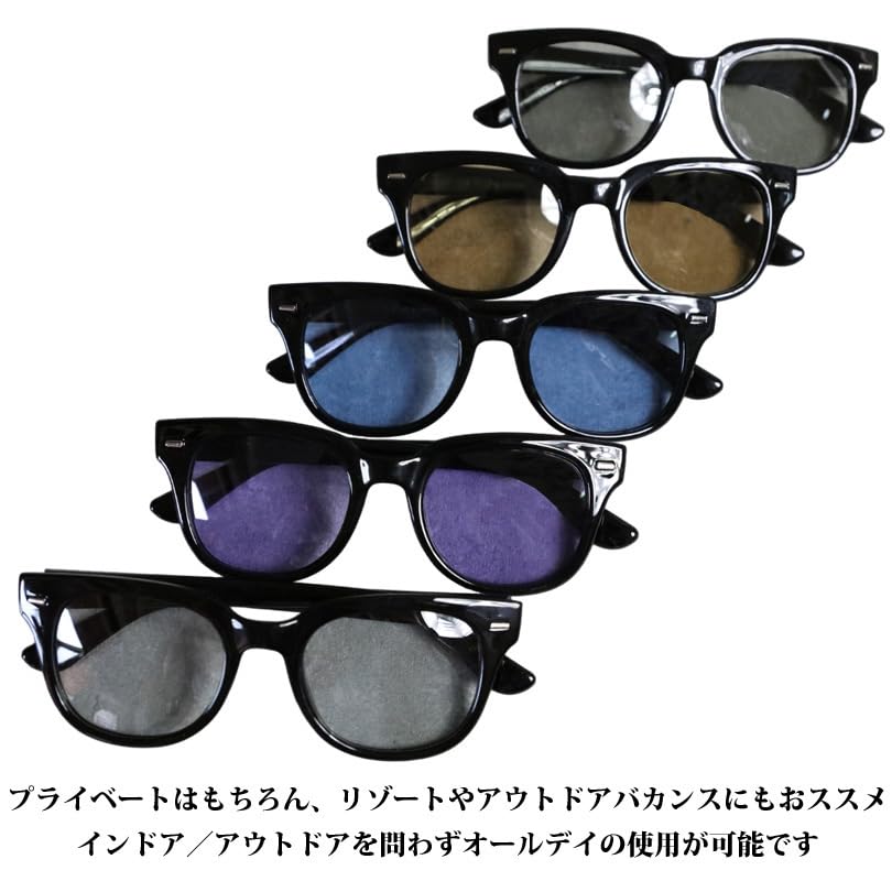 Wellington Sunglasses for Comes with Brown F (EIGHT) Men, Photochromic, Polarized, Case, Black/Light