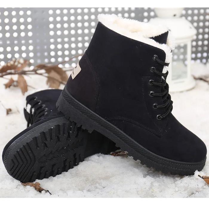 Botas de Mujer estilo coreano Botas de Mujer para invierno 2023 Botas de nieve tobillo zapatos de invierno Botas de piel de Mujer Botas cortas de tacón bajo