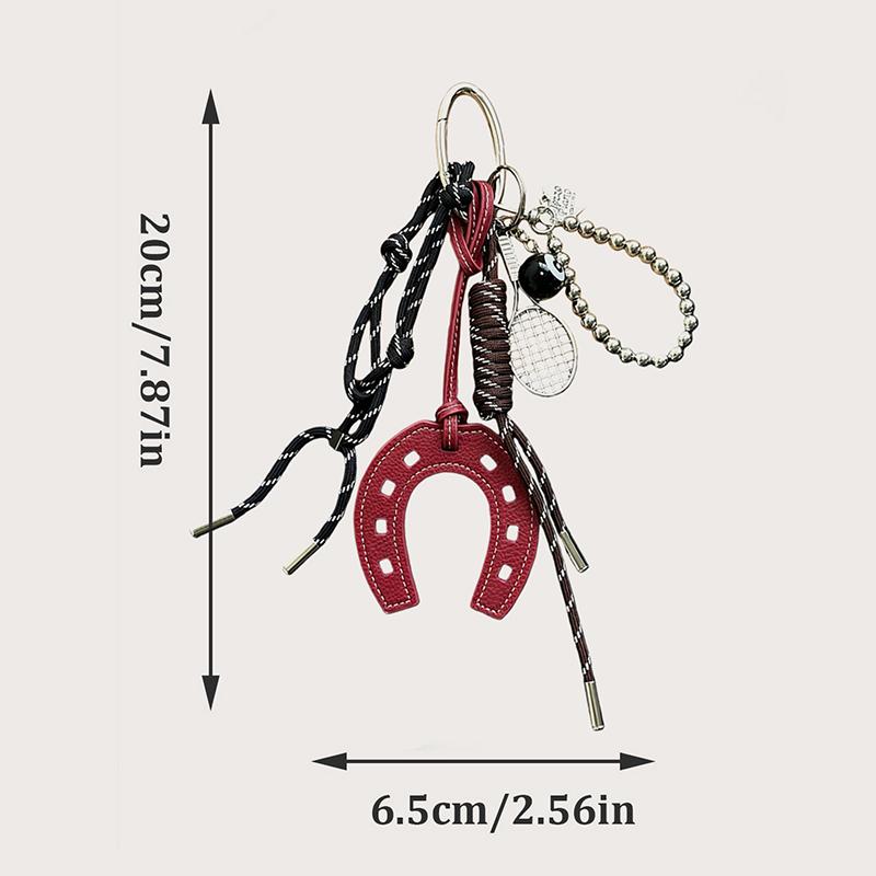 Yogodlns New PU Leather Simple Horseshoe Pendant Horse Hoof Casual Key Chain Pendant Hanging Purse Accessories Women