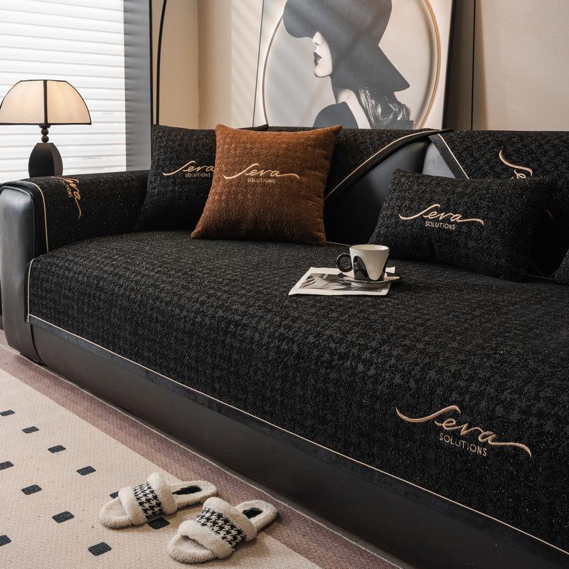 

Sofa Cushion Universal In All Seasons New Non-Slip Seat Cushion Chenille Light Luxury Leather Sofa Cover Cloth Towel 70*70cm