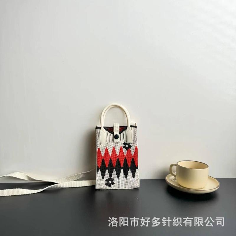 Premium Sense Ns Mobile Phone Bag New Cartoon Knitted Bag Dopamine Niche Versatile Messenger Shoulder Bag Handbag